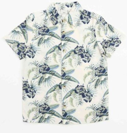 MID White Hibiscus Shirt