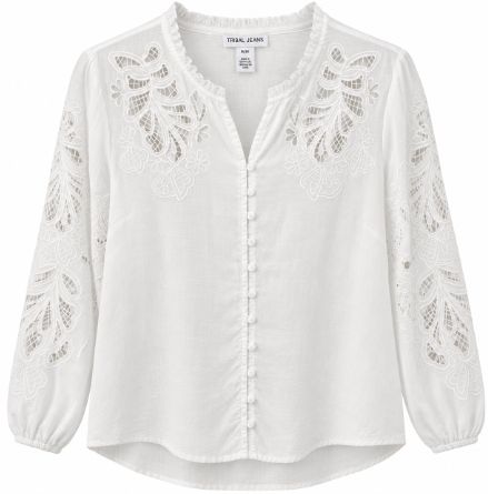 Embroidery Cut Out Blouse