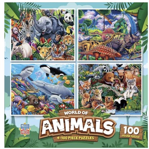 100pc Master Kids World of Animals 4pk