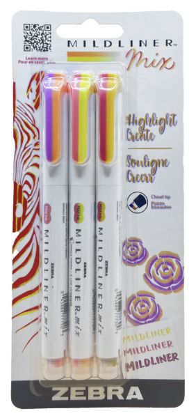 Zebra MIDLINER Mix Highlighter Set - Warm 3pc