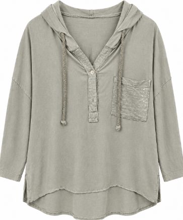 Hooded Sequenced Sage Top