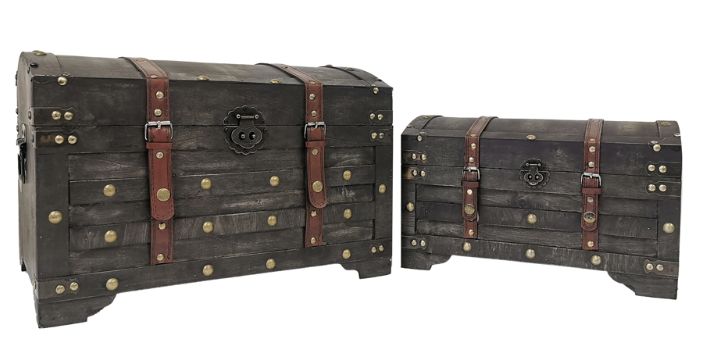 Set of 2 Wooden Chests