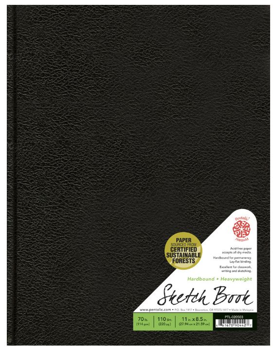 Pentalic Hardbound Sketch Book 8.5x11 110 Sheet