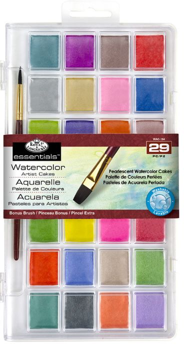 Pearlescent Watercolor Cakes 29pc