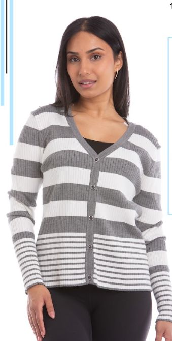 Kleio Grey Stripe Cardigan