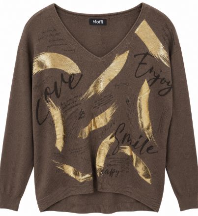 Bella Metallic Brown Sweater