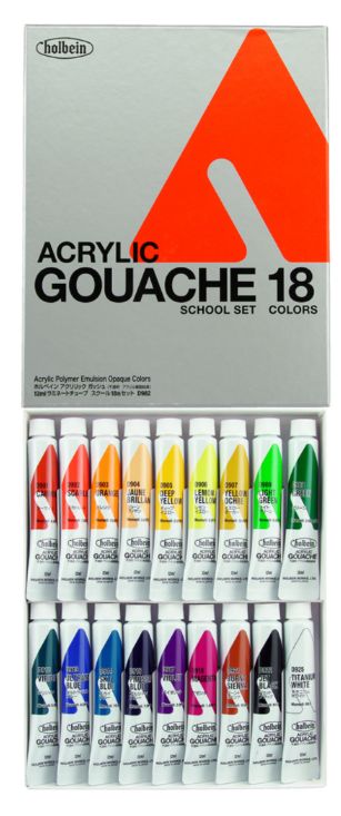 Holbein Acrylic Gouache 18pc 12ml
