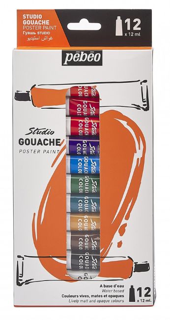 Pebeo Studio Gouache Discovery Set 12pc (12ml)