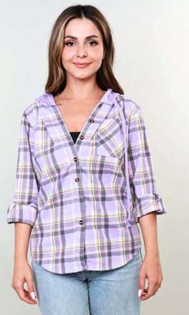 AE Light Plaid Hoodie