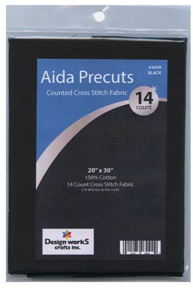 Aida 14 Count 20x30 Black
