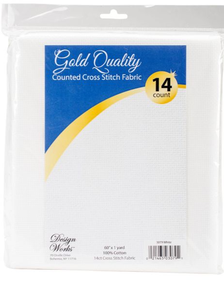 Aida 14 Count 60"x36" Gold Quality White