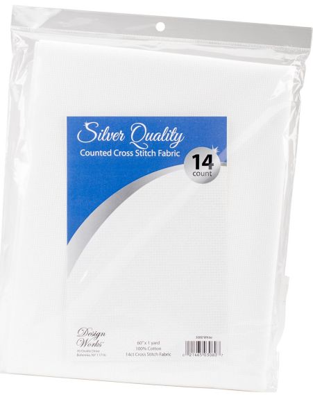 Aida 14 Count 60"x36" Silver Quality White