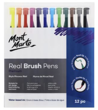 Mont Marte Real Brush Pens 12pc
