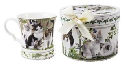 Boxed Mug Garden Cats