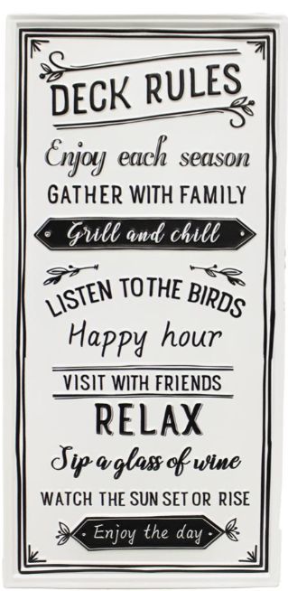 Deck Rules Metal Sign