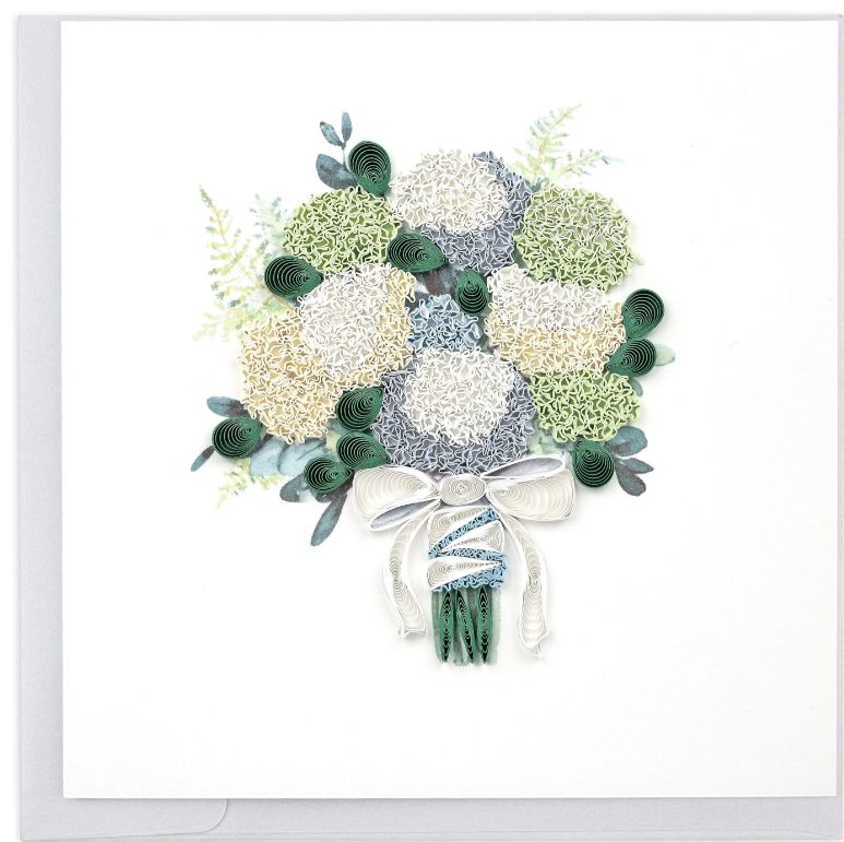 Quilling Card -  Hydrangea Wedding Bouquet