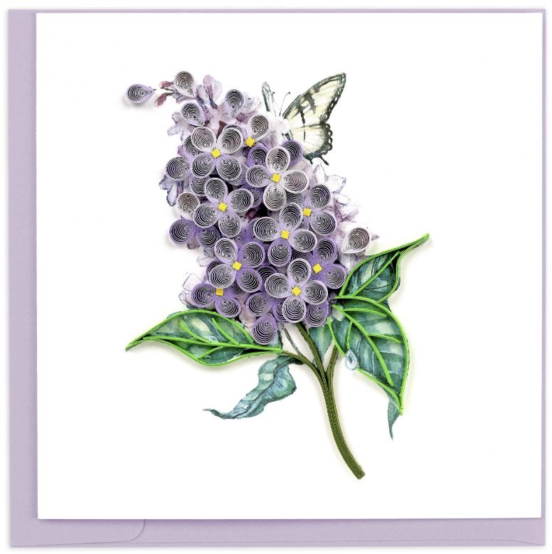 Quilling Card -  Lilac Flowers