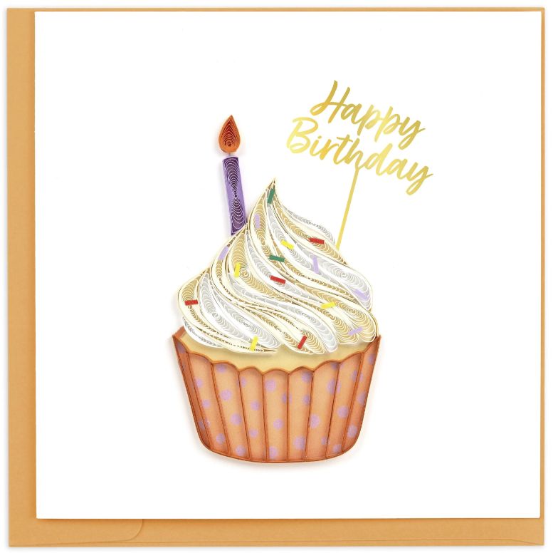 Quilling Card -  Polka Dot Cupcake