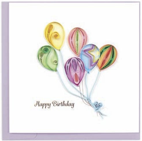 Quilling Card -  Colorful Balloon Bunch