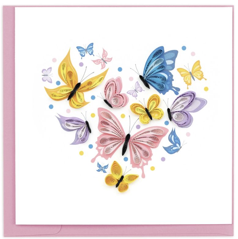 Quilling Card -  Butterfly Heart
