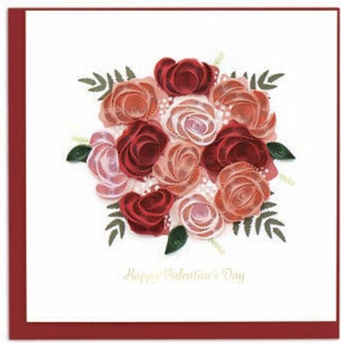 Quilling Card -  Valentines Day Bouquet