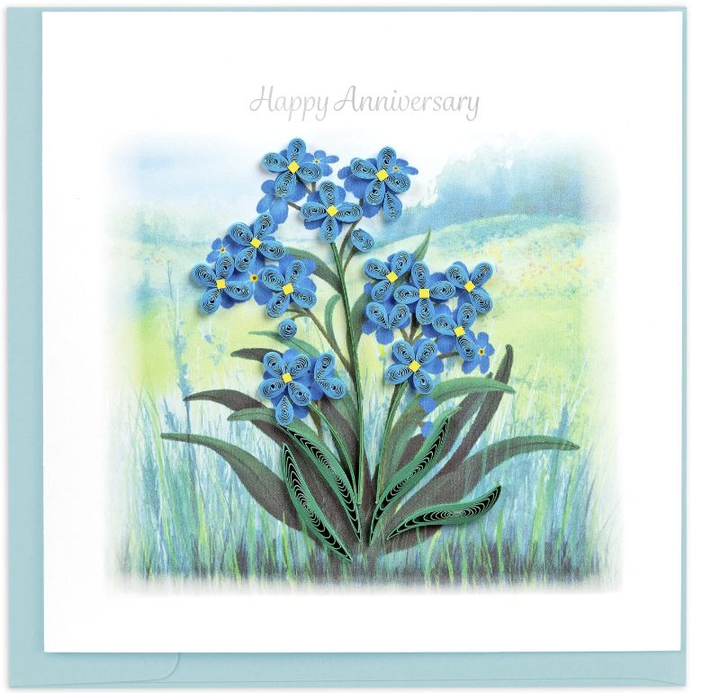 Quilling Card -  Happy Anniversary Forget-me-not