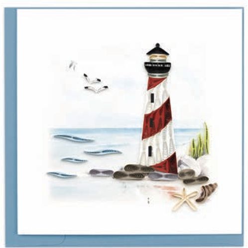 Quilling Card -  Red &amp; White Lighthouse