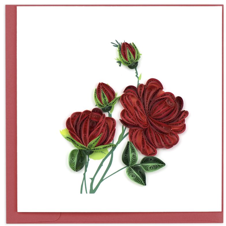 Quilling Card -  Red Roses