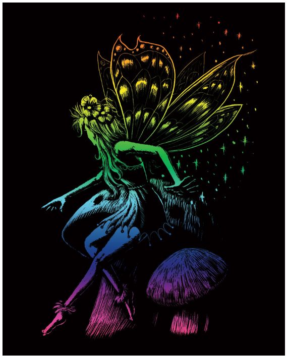 Engraving Art Rainbow Fairy