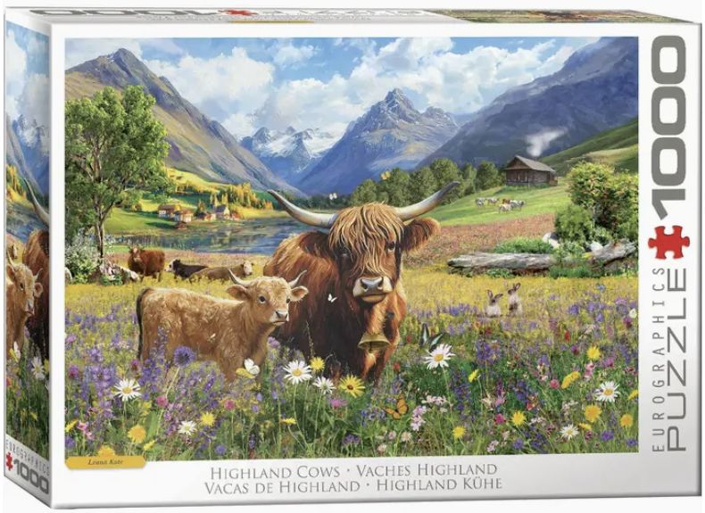 Leann Kate Puzzle 1000pc - Highland Cows