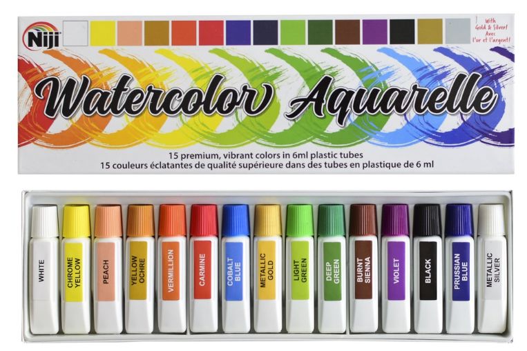 Niji Aquarelle Watercolor 6ml Tubes 15pc