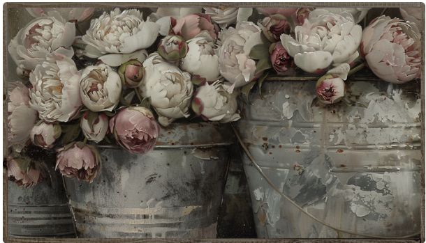 LHH Peonies in Metal Buckets