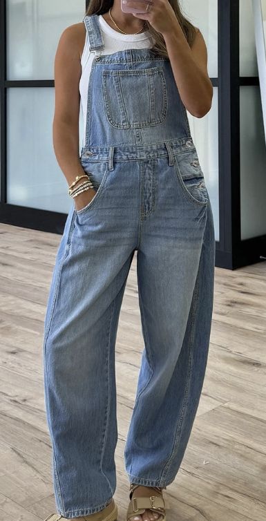 Barrel Denim Overalls