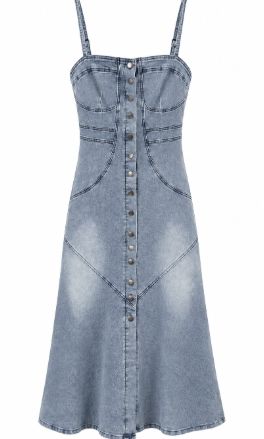 Button Front Denim Dress