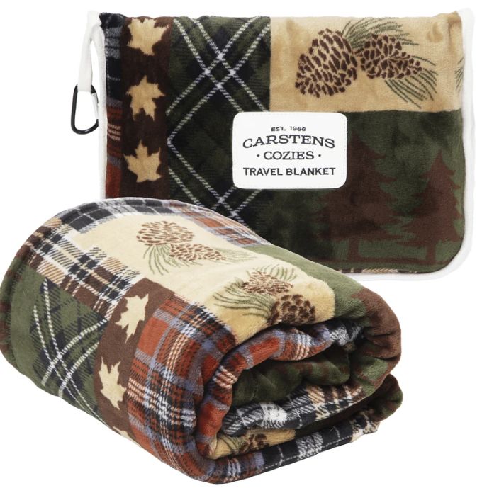Tree Plaid Travel Blanket