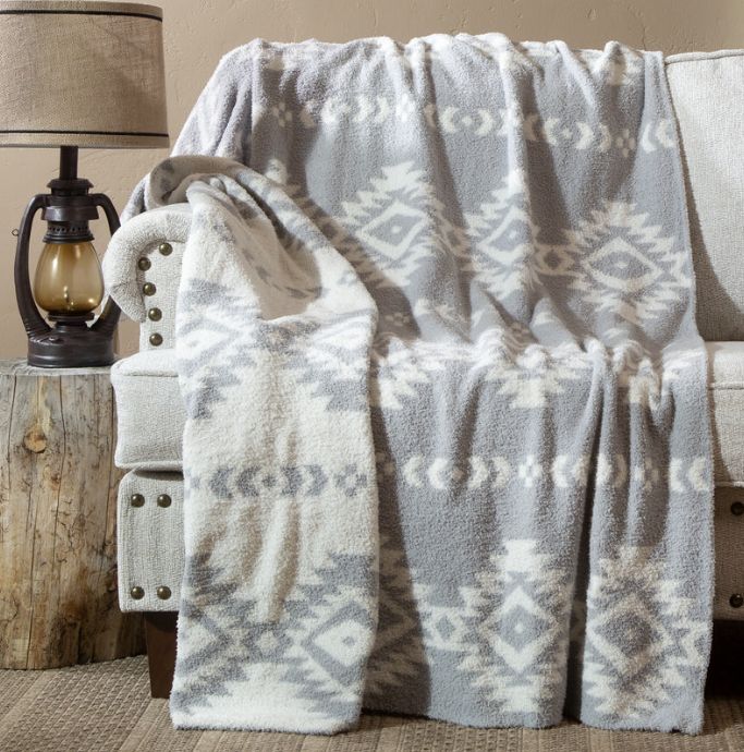 Hazy Grey Stretchy Throw