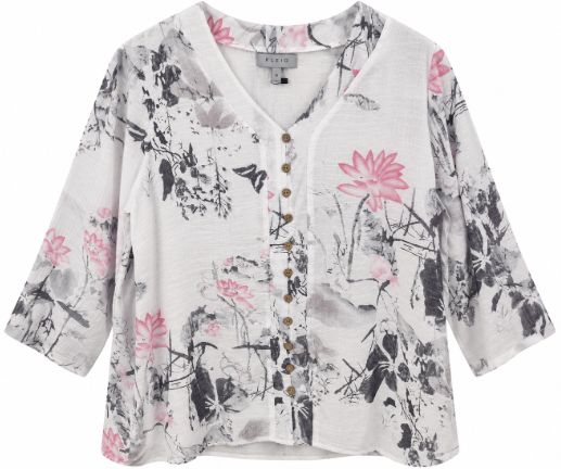 Kleio Grey Floral Top