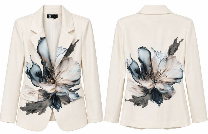 M Flower Back Blazer
