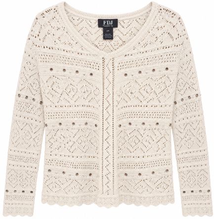 FDJ Ivory Pointelle Sweater