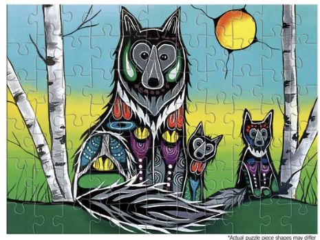 Indigenous Collection Puzzle on the Go - Wolf Family 72pc