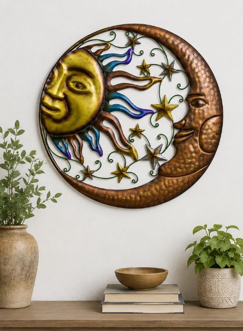 Sun and Moon Metal Art