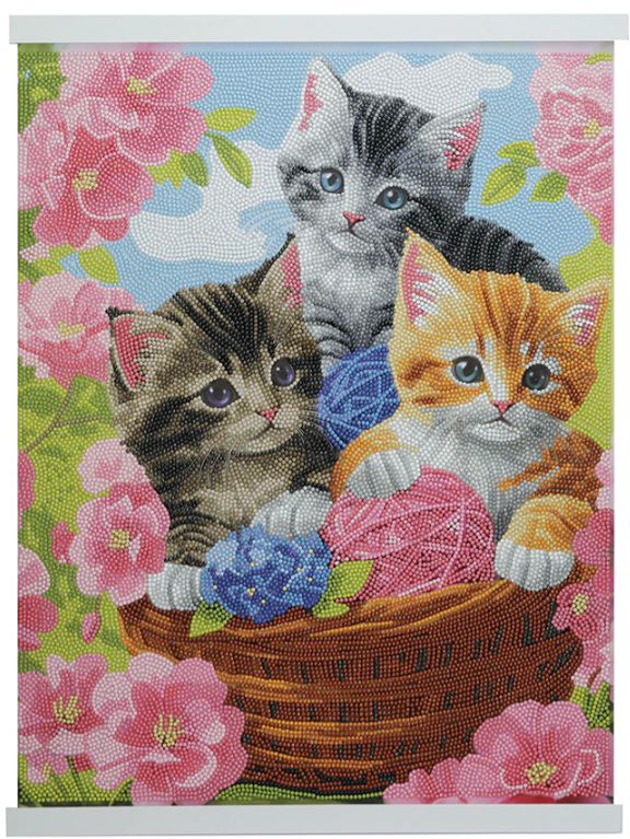 Crystal Art Scroll Kit - Playful Cats