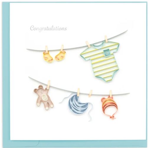 Quilling Card - Baby Clothesline