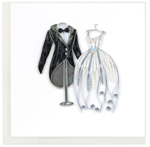 Quilling Card - Wedding Tux and Gown