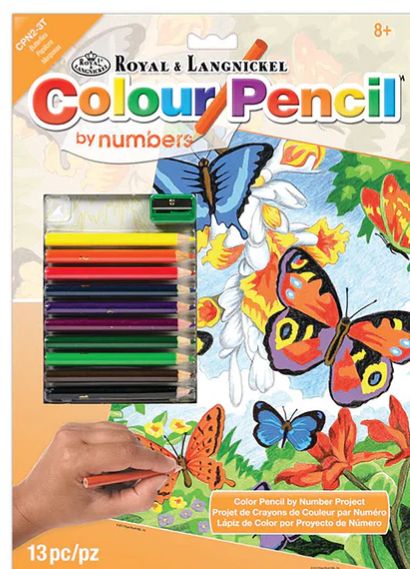 Color Pencil by Number - Butterflies