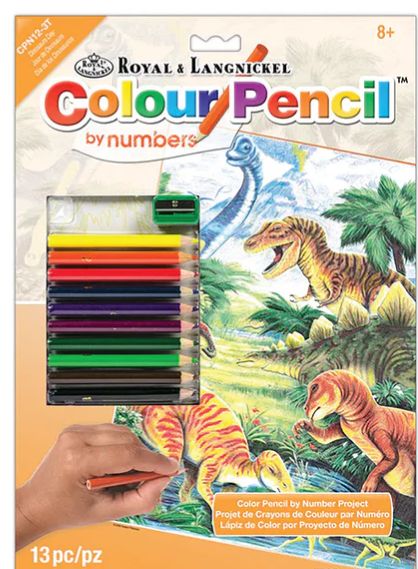 Color Pencil by Number - Dinosaurs Day