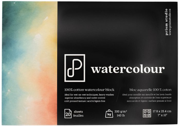 Prism Studio 100% Cotton Watercolor Block 7x10