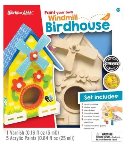 Wooden Paint Your Own Kit - Windmill Bird House