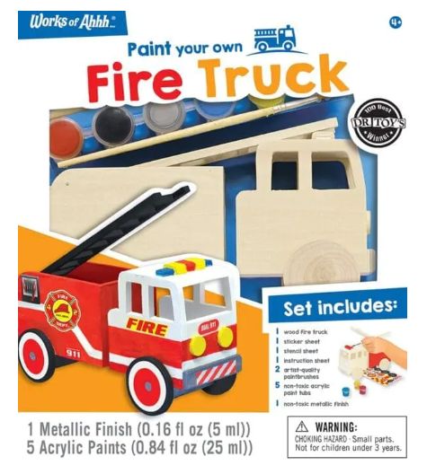 Wooden Paint Your Own Kit - Fire Truck