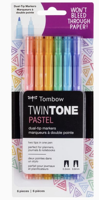 Tombow TwinTone Marker Set - Pastel 6pk